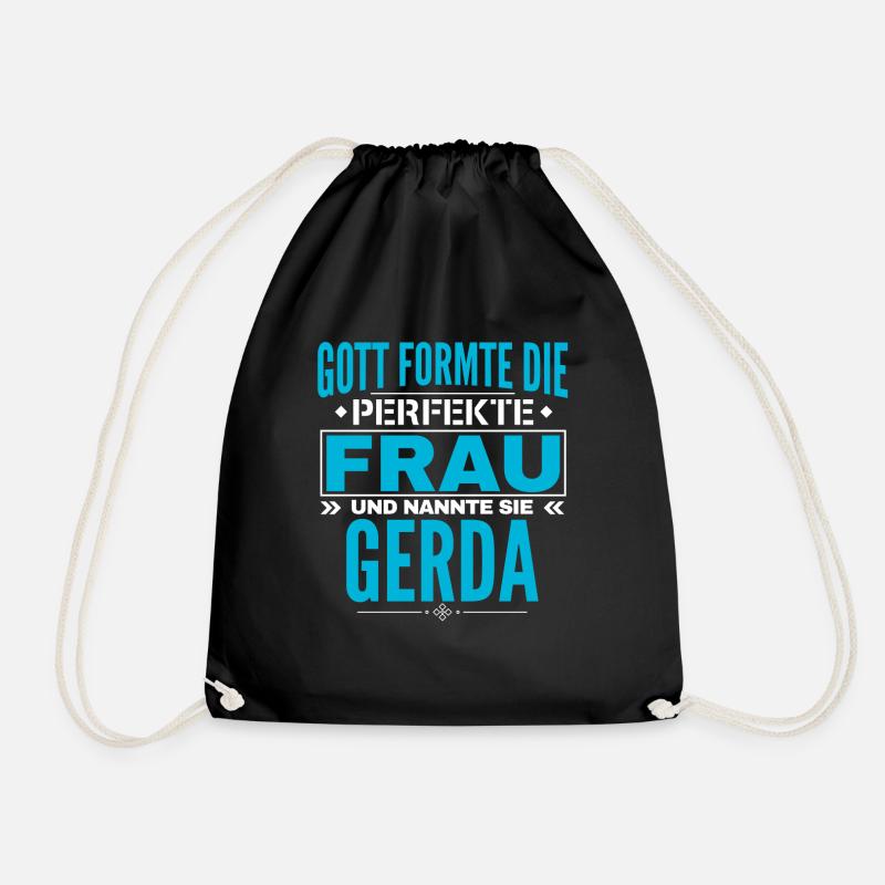 Gerda Name Design - Turnbeutel - Schwarz