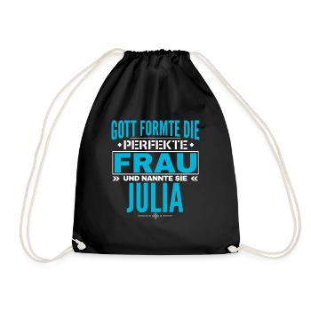 Julia Name Design - Turnbeutel - Schwarz - Vorne