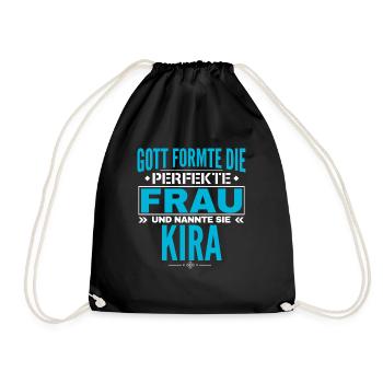 Kira Name Design - Turnbeutel - Schwarz - Vorne
