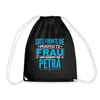 Petra Name Design - Turnbeutel - Schwarz - Vorne