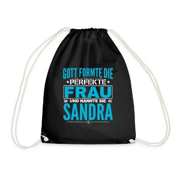 Sandra Name Design - Drawstring Bag - black - Front