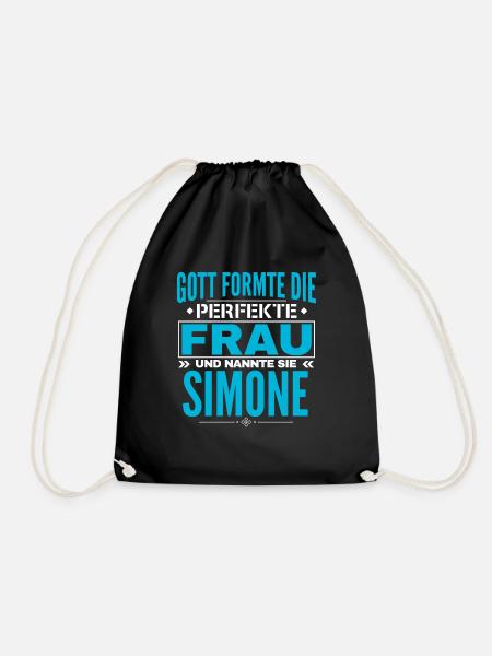Simone Name Design - Turnbeutel - Schwarz