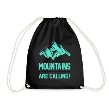 mountains berge are calling - Drawstring Bag - black - Front