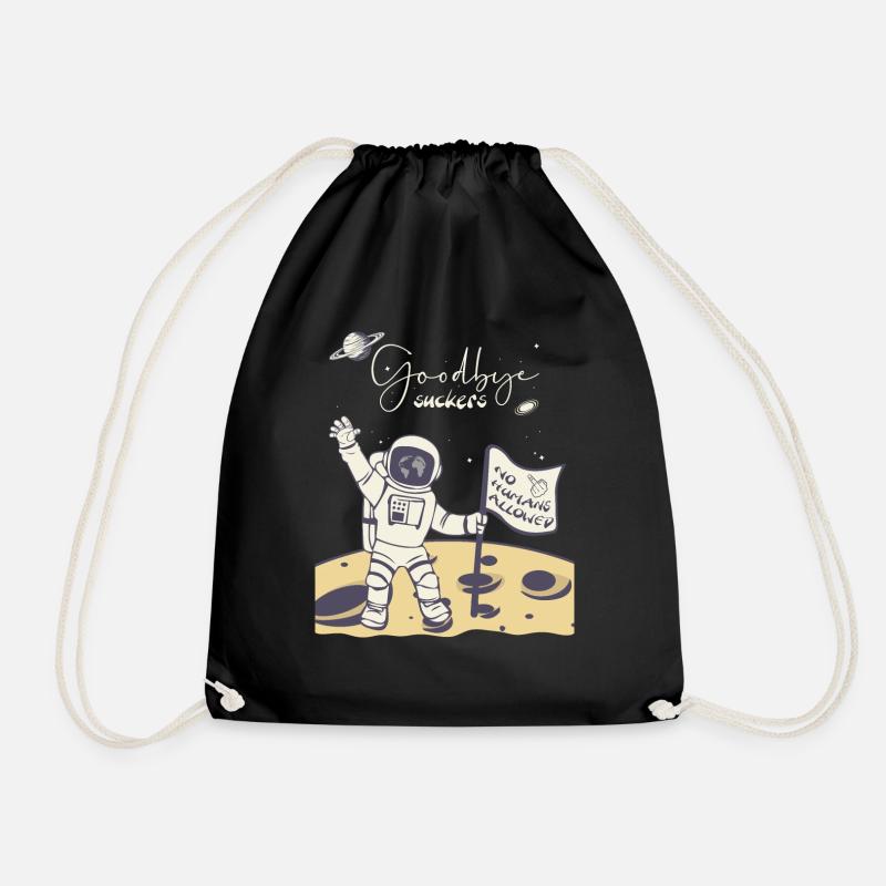 Lustige Sprüche - Astronaut - Goodbye suckers - Turnbeutel - Schwarz