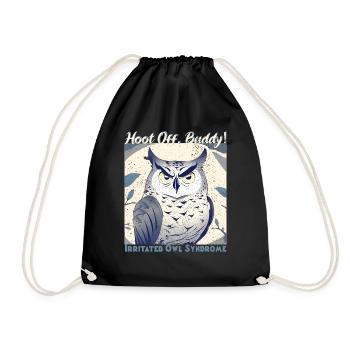 Irritated Owl-Buddy - Drawstring Bag - black - Front