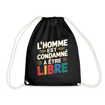 L'homme est condamné à être libre - Sac de sport léger - noir - Devant