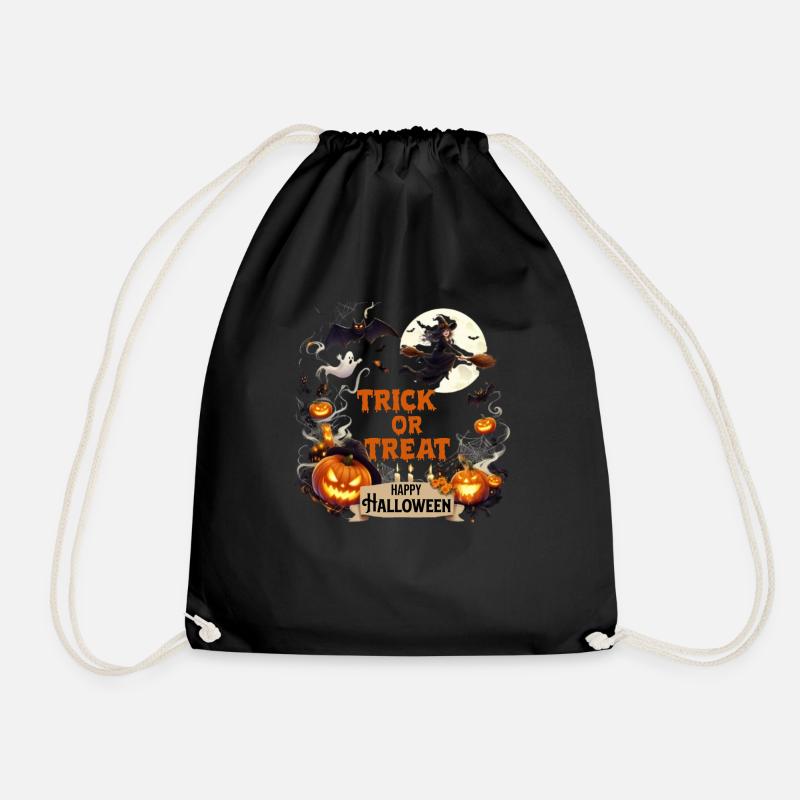 TRICK OR TREAT - Drawstring Bag - black