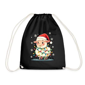 Weihnachtsschaf - Turnbeutel - Schwarz - Vorne