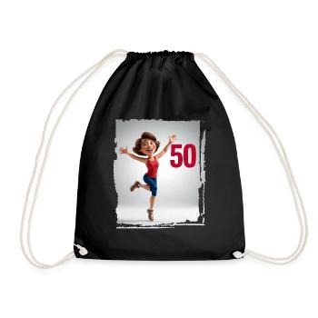 Femme heureuse dans ses 50 ans - Sac de sport léger - noir - Devant