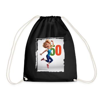 Femme heureuse dans ses 50 ans - Sac de sport léger - noir - Devant