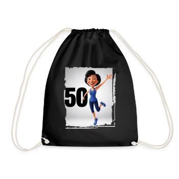 Femme heureuse dans ses 50 ans - Sac de sport léger - noir - Devant