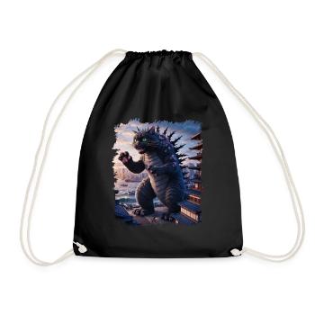 Cat Monster Art Lustige Geschenke Für Männer Frauen Kind - Turnbeutel - Schwarz - Vorne