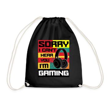 Funny Cool Gamer for Boys Teens Men Video Gaming - Drawstring Bag - black - Front