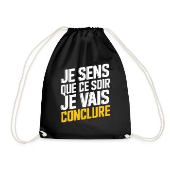 Je sens que ce soir je vais conclure - Sac de sport léger - noir - Devant