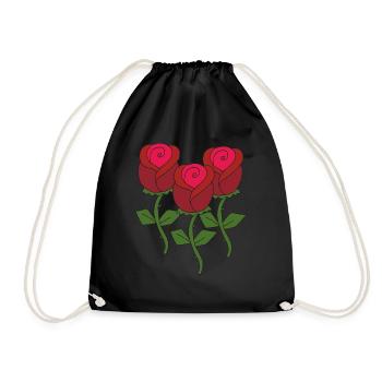 rosen dreifach - Turnbeutel - Schwarz - Vorne