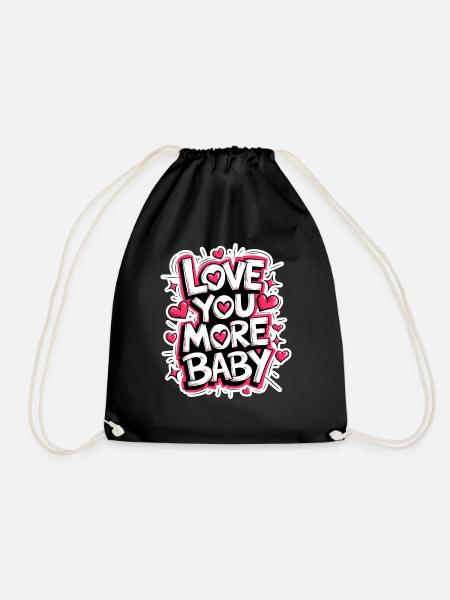 I Love You My Love T-shirt for Valentine's Day Gift - Drawstring Bag - black