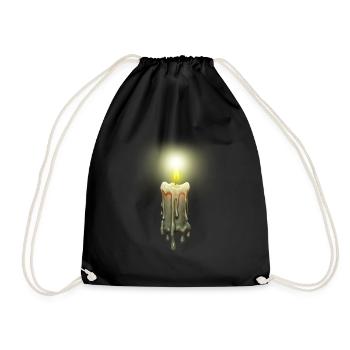 lighted candle - Drawstring Bag - black - Front