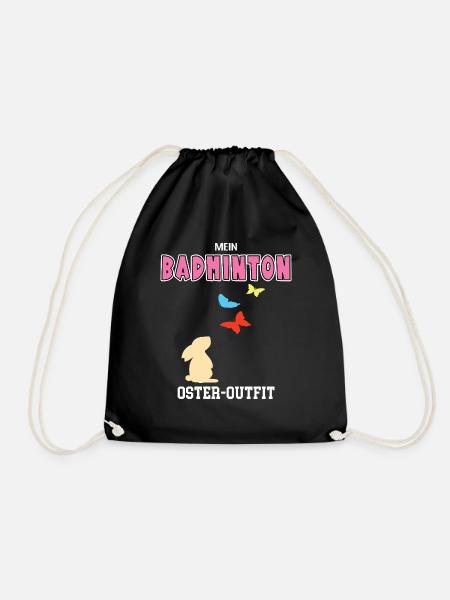 Badmintonerin Ostern Outfit Badminton Spielerin - Turnbeutel - Schwarz