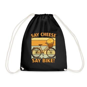 Sag Käse, sag Bike! Mit dem Fahrrad in der Stadt - Turnbeutel - Schwarz - Vorne