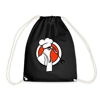 Oiseau griller des saucisses griller délicieusement manger des saucisses - Sac de sport léger - noir - Devant