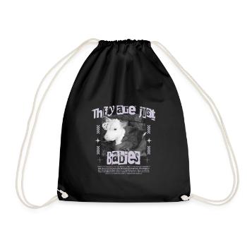 They're just baby animals - Drawstring Bag - black - Front