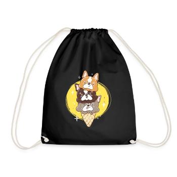 Boule de glace bouledogue français - Frenchie Summer - Sac de sport léger - noir - Devant