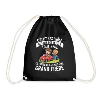 Futur Grand Frère Rigolo - Sac de sport léger - noir - Devant