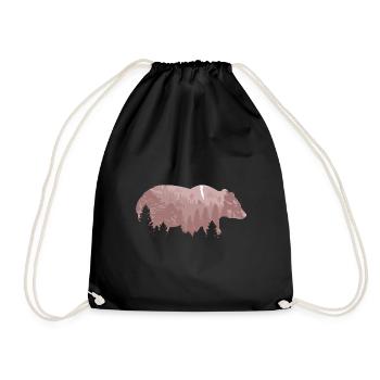 Bear - Drawstring Bag - black - Front