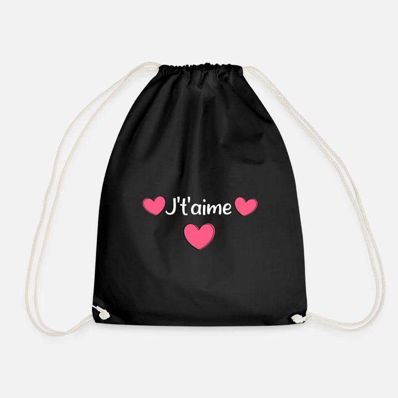 Ich liebe dich Valentinstag - Turnbeutel - Schwarz