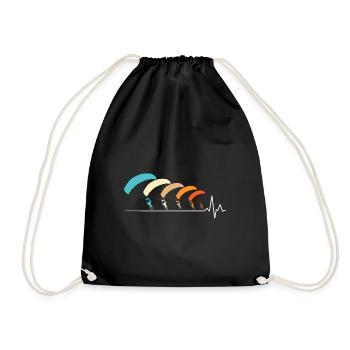 Skydiving Parachutists Parachute - Drawstring Bag - black - Front