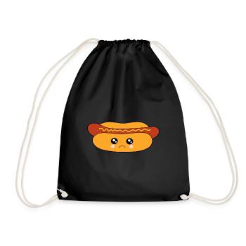 Hot dog Wurst - Turnbeutel - Schwarz - Vorne