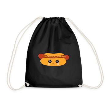 Hot dog Wurst - Turnbeutel - Schwarz - Vorne