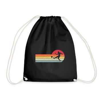 Fußball Retro Vintage - Turnbeutel - Schwarz - Vorne