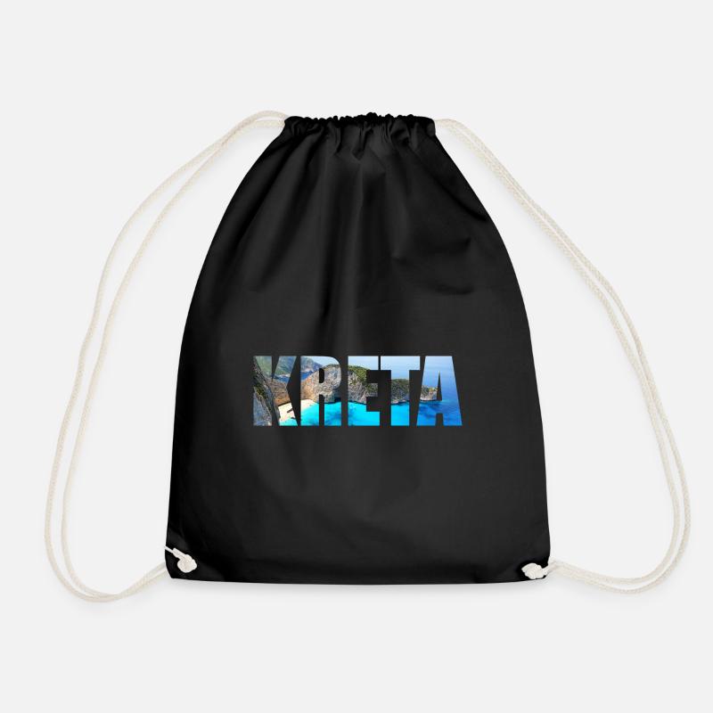 Crete Holiday Gifts - Drawstring Bag - black