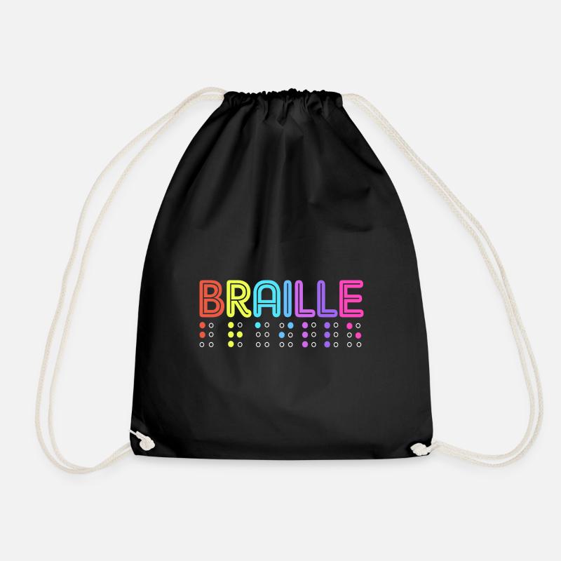 Blindenschrift Braille Blind - Turnbeutel - Schwarz
