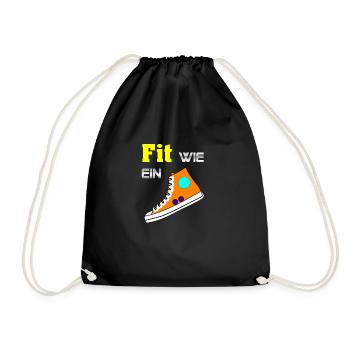 Fit wie ein Turnschuh - Turnbeutel - Schwarz - Vorne
