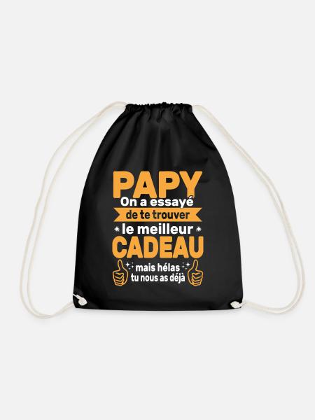 Cadeau Grand Père Papy Personnalisé Anniversaire - Sac de sport léger - noir
