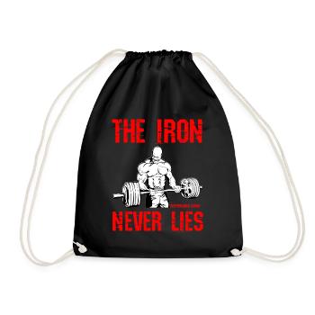 Bodybuilding Squad - The Iron Never Lies - Drawstring Bag - black - Front