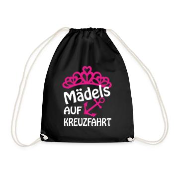 Mädels auf Kreuzfahrt Schiffsreise - Turnbeutel - Schwarz - Vorne