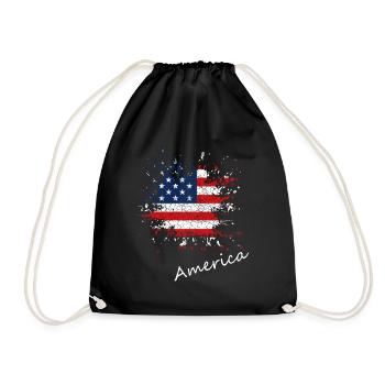 America Splash Vintage - Turnbeutel - Schwarz - Vorne