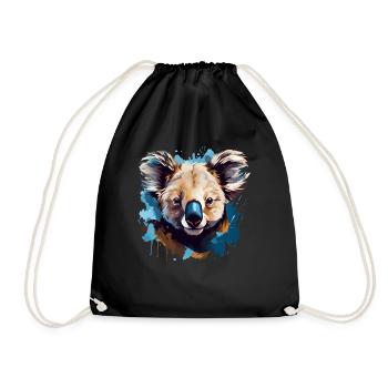 Koala's Eucalyptus Haven - Drawstring Bag - black - Front