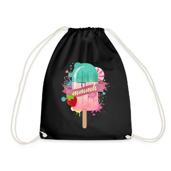 Un popsicle avec une fraise - Sac de sport léger - noir - Devant