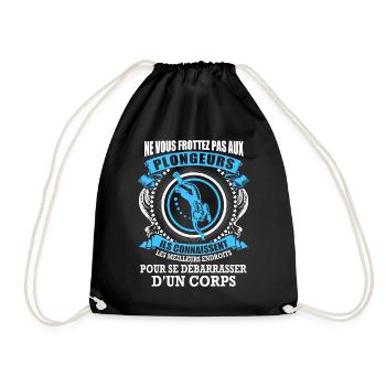 Plongeurs et corps - Sac de sport léger - noir - Devant