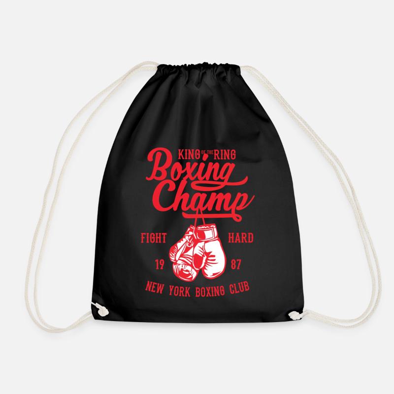 Boxing Champ Boxing Boxer Ring Champion Fighting Club - Drawstring Bag - black