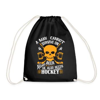 Un homme a besoin de hockey - Sac de sport léger - noir - Devant