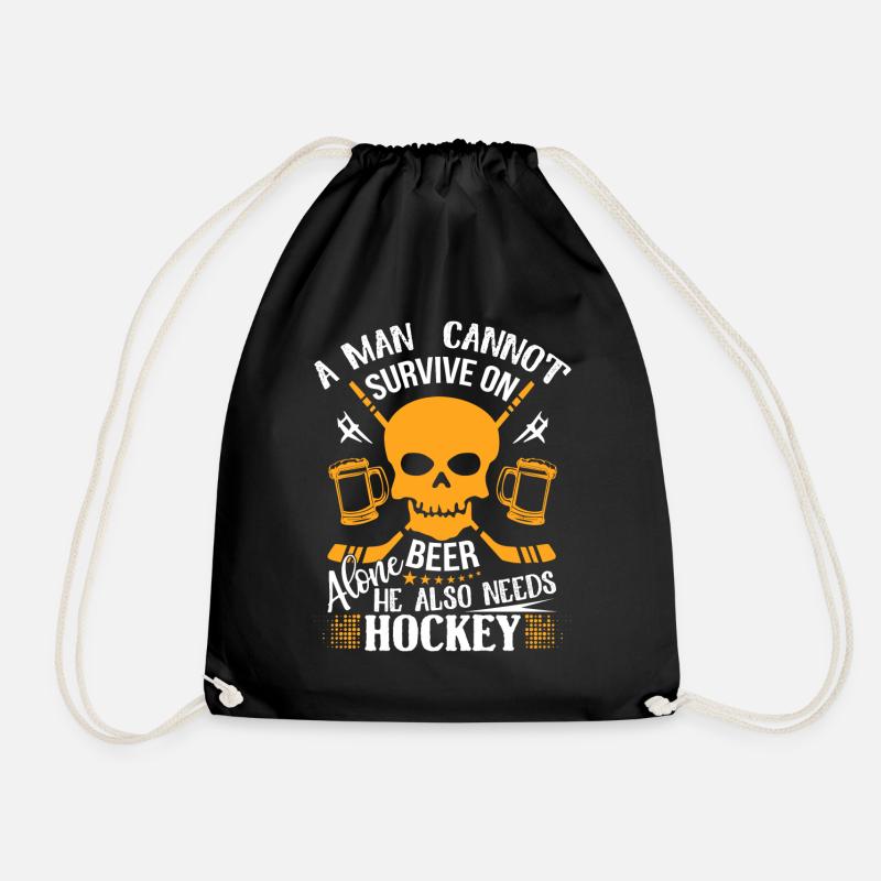 A man needs hockey - Turnbeutel - Schwarz