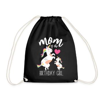 Mère de l'anniversaire - fille d'anniversaire - Sac de sport léger - noir - Devant