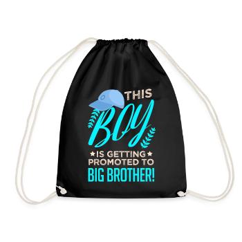 This Boy Is Getting Promoted To Big Brother - Drawstring Bag - black - Front