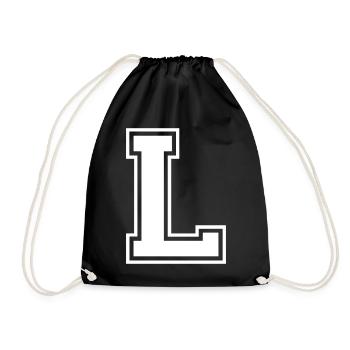 l - Drawstring Bag - black - Front
