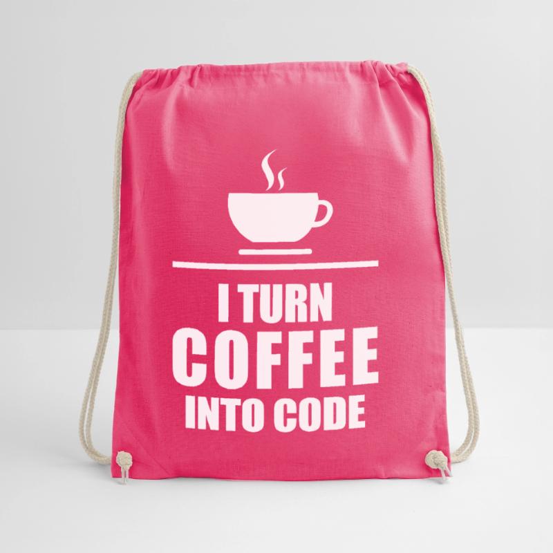 Coffee Caffeine Programming Code Drawstring Bag